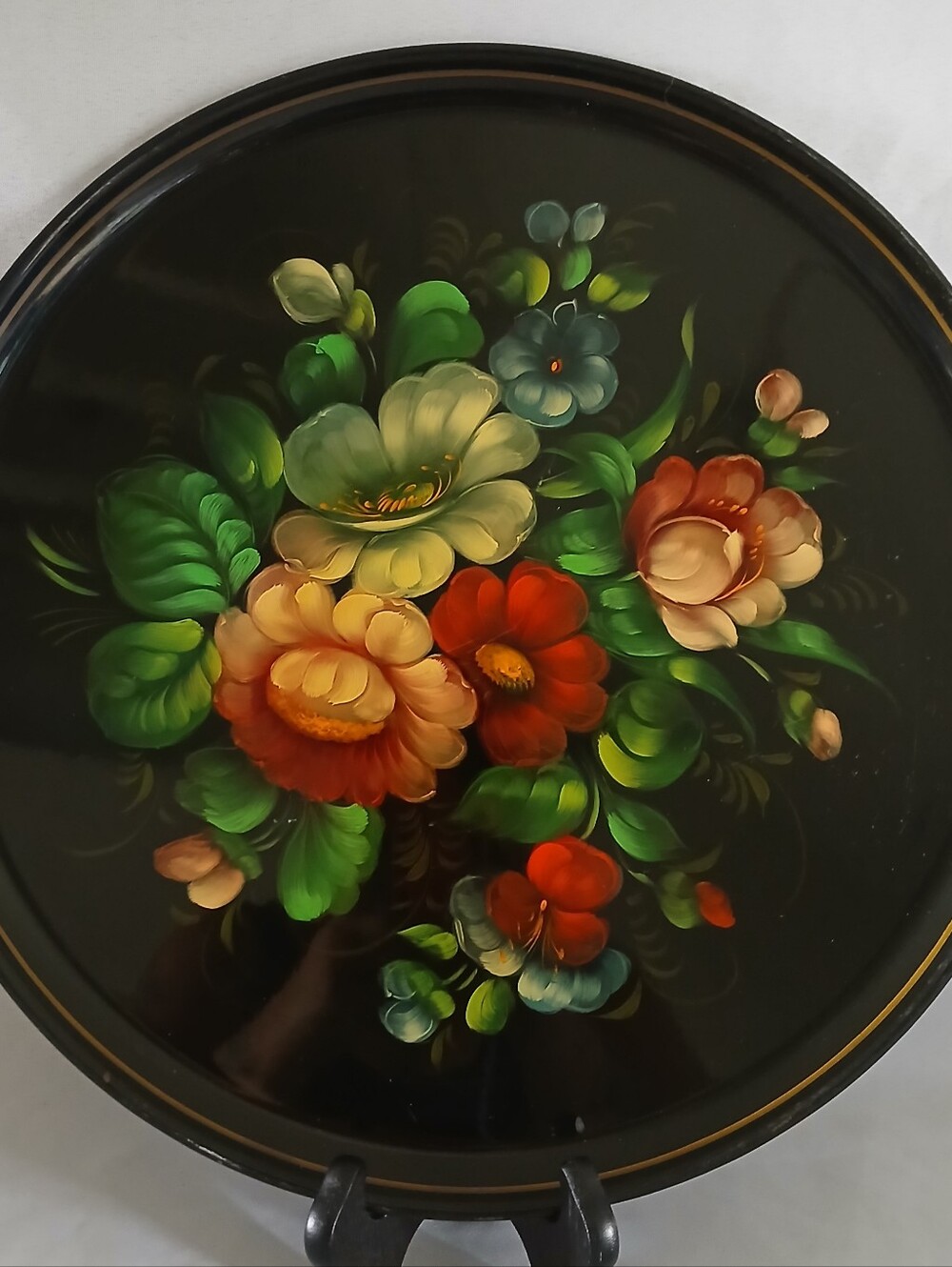 Soviet-Era Large Zhostovo Metal Tray *Large Size*